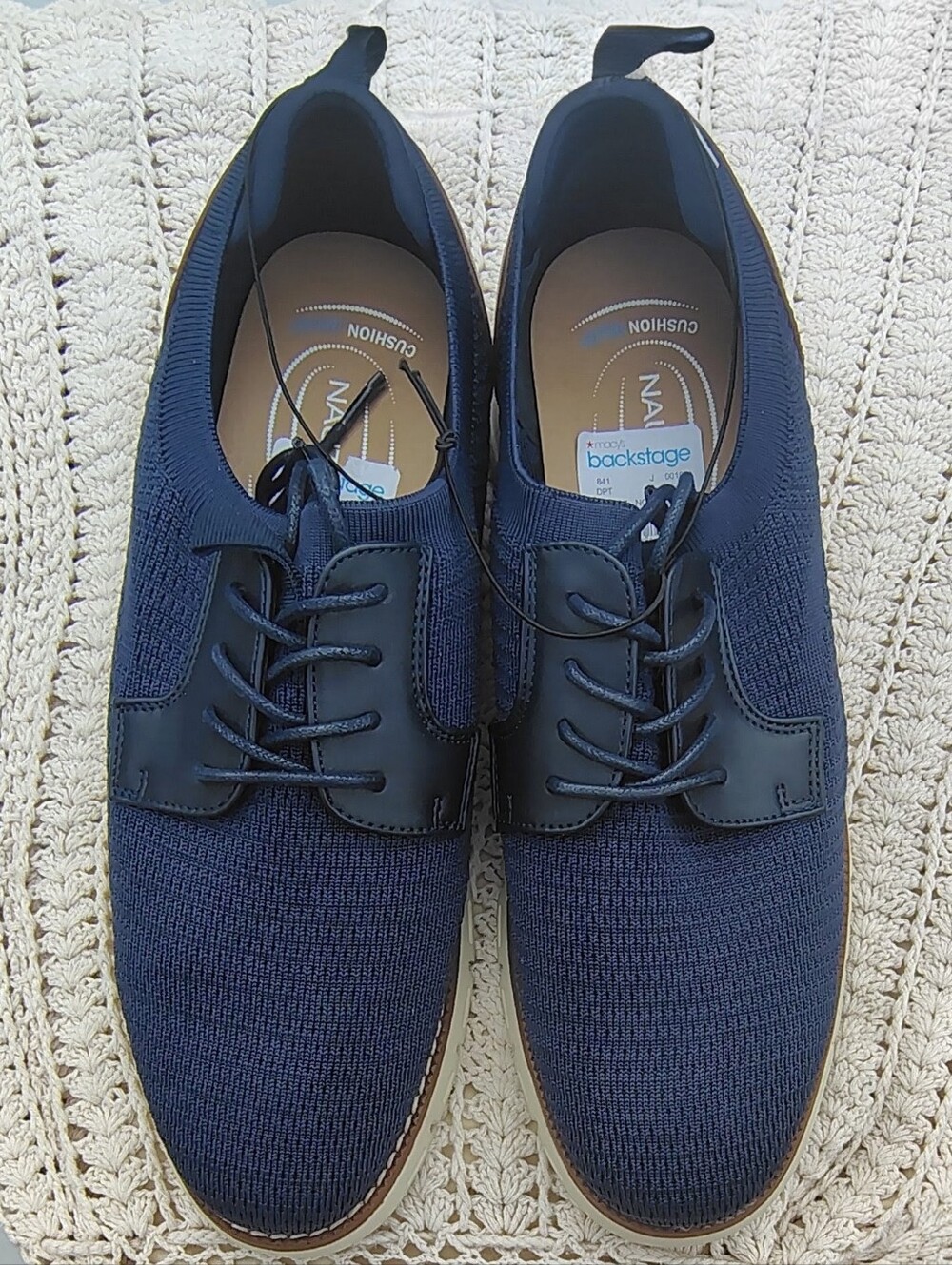 NWT Nautica Men's Meer Knit Oxford Shoes- Navy Lace-Up Derby Sz 10.5